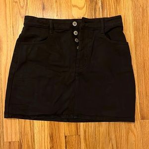 John Galt black denim mini skirt